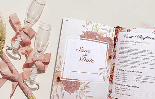 Strivee - Wedding Planner Book | Luxury Gold Embossed Organiser | Bridal Planning Journal | Engagement Gift